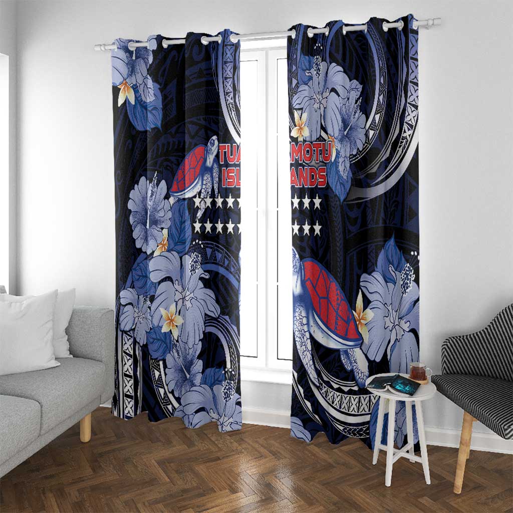 Tuamotu Islands Window Curtain Polynesian Pattern With Turtle