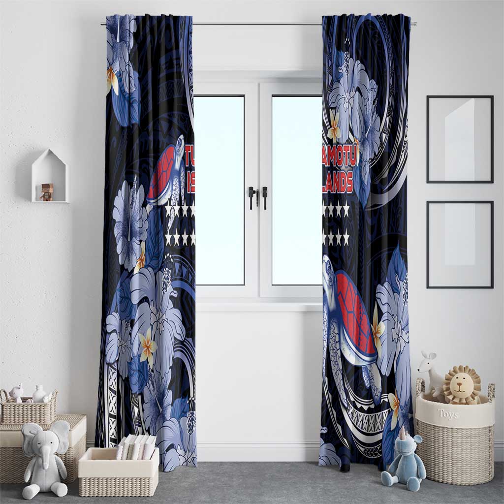 Tuamotu Islands Window Curtain Polynesian Pattern With Turtle