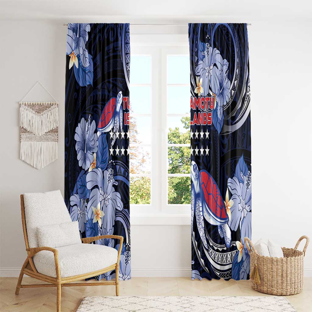 Tuamotu Islands Window Curtain Polynesian Pattern With Turtle