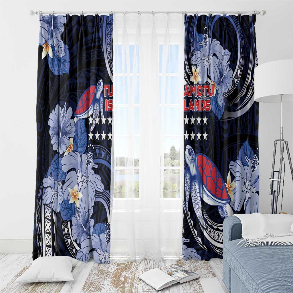 Tuamotu Islands Window Curtain Polynesian Pattern With Turtle