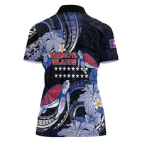Tuamotu Islands Women Polo Shirt Polynesian Pattern With Turtle