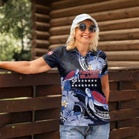 Tuamotu Islands Women Polo Shirt Polynesian Pattern With Turtle