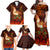 Samoa Siva Afi Festival Family Matching Off Shoulder Maxi Dress and Hawaiian Shirt Fire Knife Dancing LT05 - Polynesian Pride