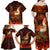 Samoa Siva Afi Festival Family Matching Off Shoulder Maxi Dress and Hawaiian Shirt Fire Knife Dancing LT05 - Polynesian Pride