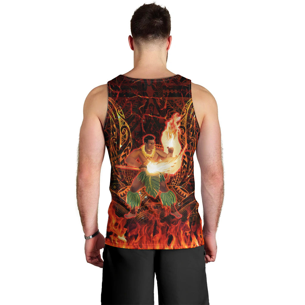 Samoa Siva Afi Festival Men Tank Top Fire Knife Dancing LT05 - Polynesian Pride