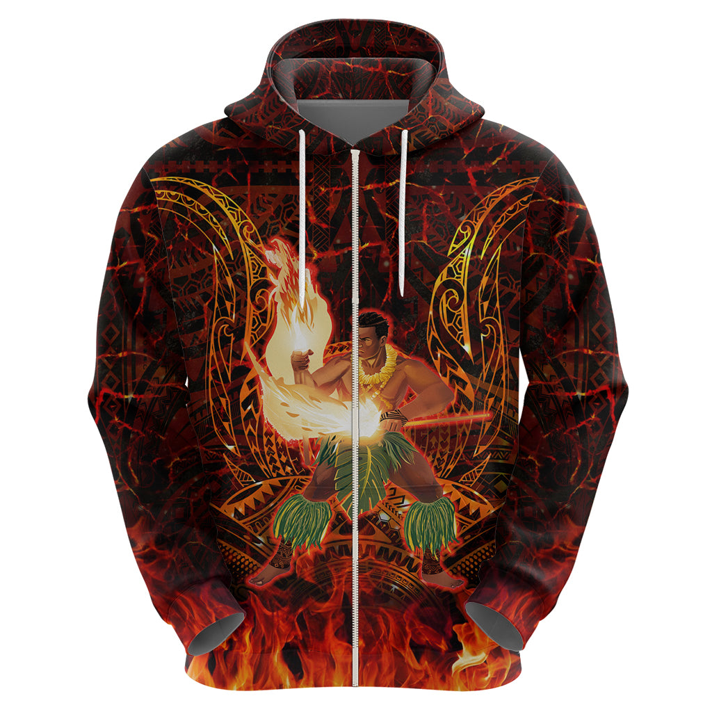 Samoa Siva Afi Festival Zip Hoodie Fire Knife Dancing LT05 - Polynesian Pride