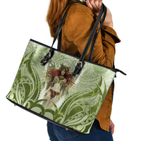New Zealand Maori Fairy Patupaiarehe Leather Tote Bag Polynesian Style LT05 - Polynesian Pride