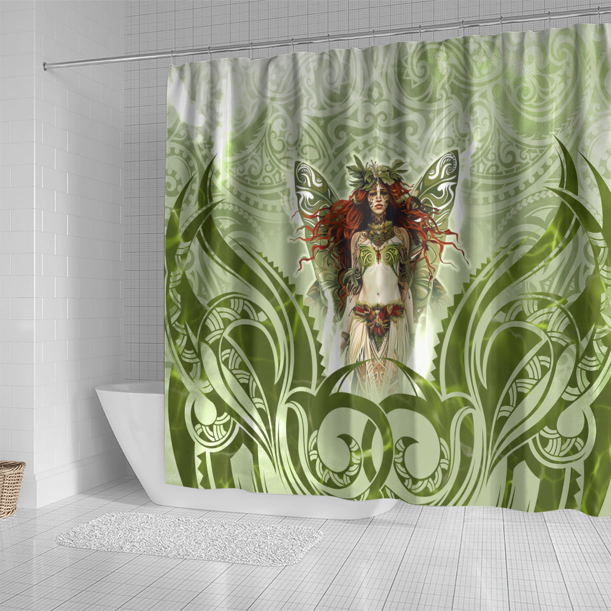 New Zealand Maori Fairy Patupaiarehe Shower Curtain Polynesian Style LT05 - Polynesian Pride