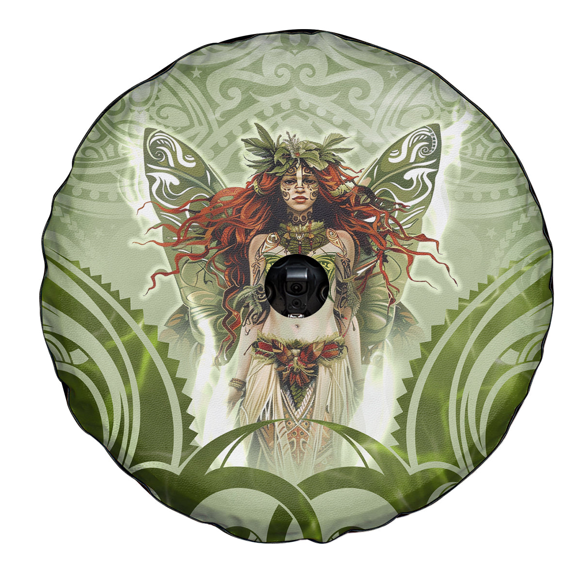 New Zealand Maori Fairy Patupaiarehe Spare Tire Cover Polynesian Style