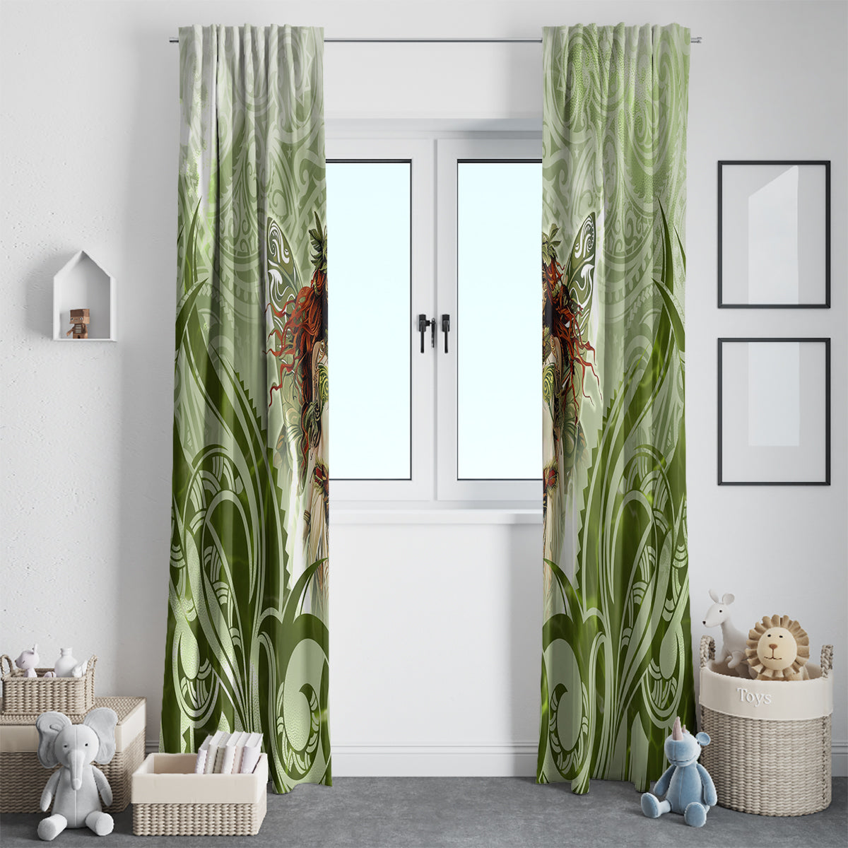 New Zealand Maori Fairy Patupaiarehe Window Curtain Polynesian Style LT05 - Polynesian Pride