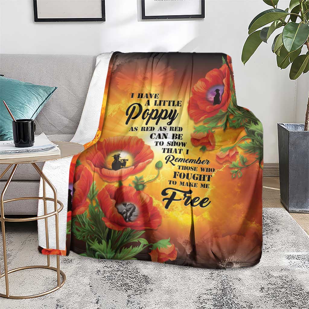 ANZAC Day Red Poppy Blanket Honoring The ANZAC Spirit