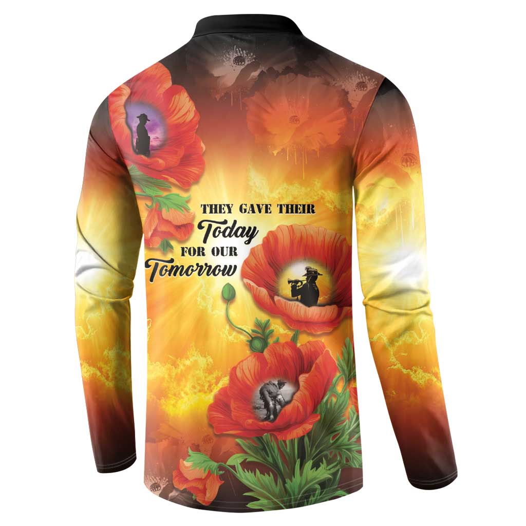 ANZAC Day Red Poppy Button Sweatshirt Honoring The ANZAC Spirit
