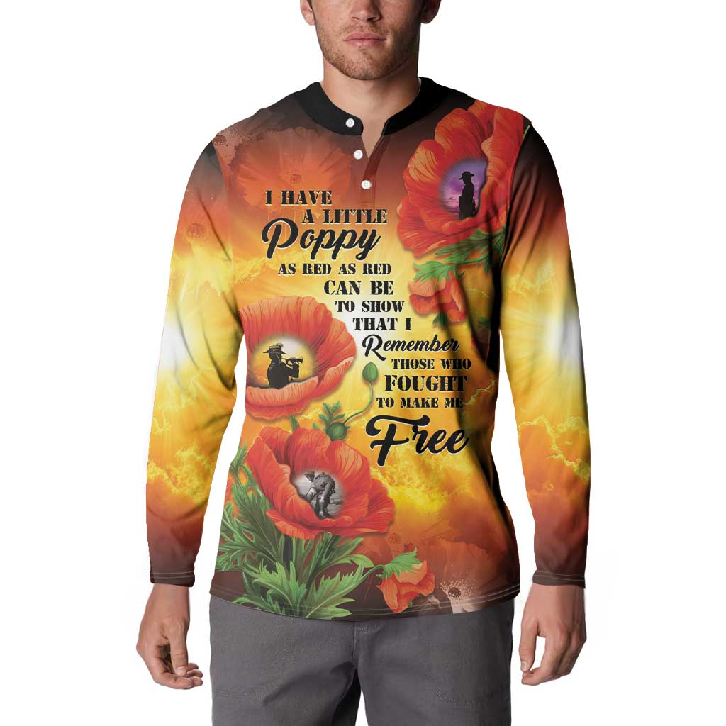 ANZAC Day Red Poppy Button Sweatshirt Honoring The ANZAC Spirit