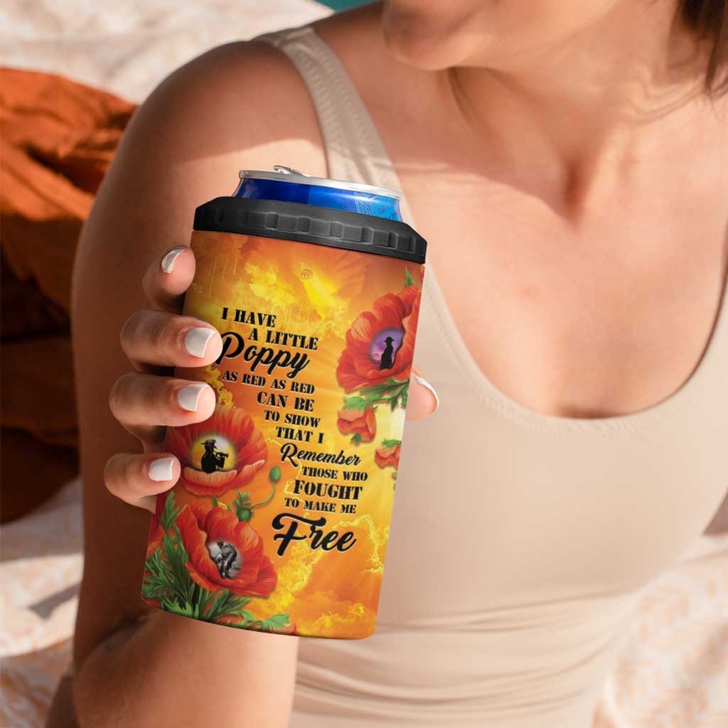 ANZAC Day Red Poppy 4 in 1 Can Cooler Tumbler Honoring The ANZAC Spirit LT05 - Polynesian Pride
