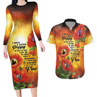 ANZAC Day Red Poppy Couples Matching Long Sleeve Bodycon Dress and Hawaiian Shirt Honoring The ANZAC Spirit