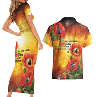 ANZAC Day Red Poppy Couples Matching Short Sleeve Bodycon Dress and Hawaiian Shirt Honoring The ANZAC Spirit