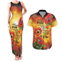 ANZAC Day Red Poppy Couples Matching Tank Maxi Dress and Hawaiian Shirt Honoring The ANZAC Spirit