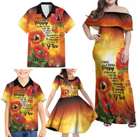ANZAC Day Red Poppy Family Matching Off Shoulder Maxi Dress and Hawaiian Shirt Honoring The ANZAC Spirit
