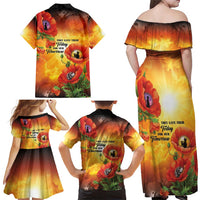 ANZAC Day Red Poppy Family Matching Off Shoulder Maxi Dress and Hawaiian Shirt Honoring The ANZAC Spirit