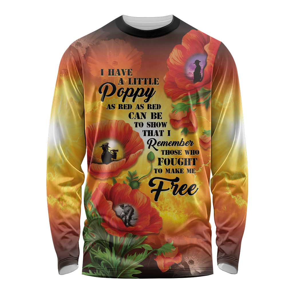 ANZAC Day Red Poppy Long Sleeve Shirt Honoring The ANZAC Spirit