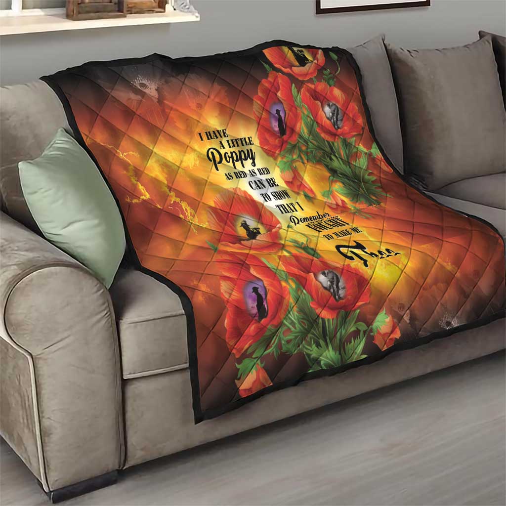 ANZAC Day Red Poppy Quilt Honoring The ANZAC Spirit