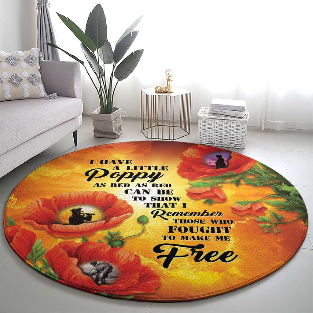 ANZAC Day Red Poppy Round Carpet Honoring The ANZAC Spirit