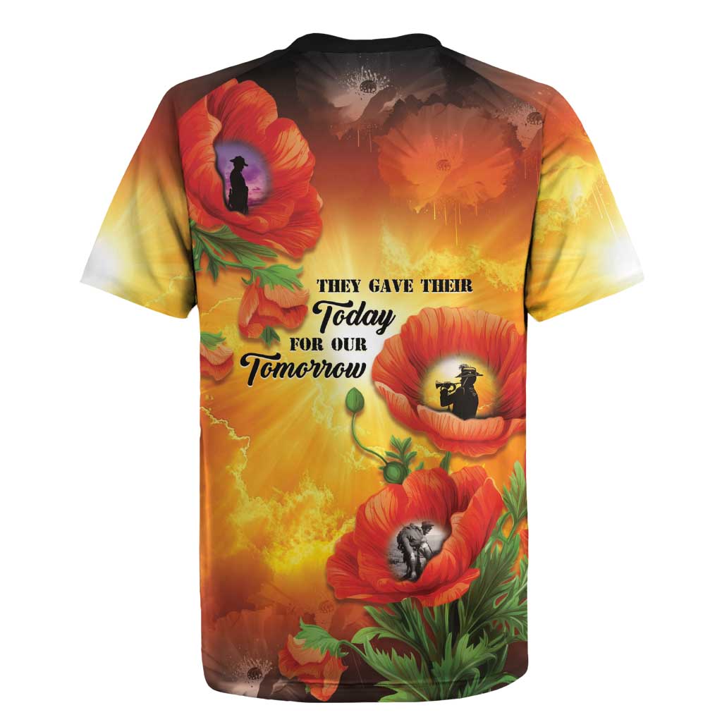 ANZAC Day Red Poppy Rugby Jersey Honoring The ANZAC Spirit LT05 - Polynesian Pride