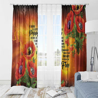 ANZAC Day Red Poppy Window Curtain Honoring The ANZAC Spirit