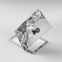 Aotearoa Maori Wahine Canvas Wall Art Fantail Bird Black Gold Marble