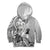 Aotearoa Maori Wahine Kid Hoodie Fantail Bird Black Gold Marble