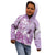 Aotearoa Maori Wahine Kid Hoodie Fantail Bird Purple Gold Marble