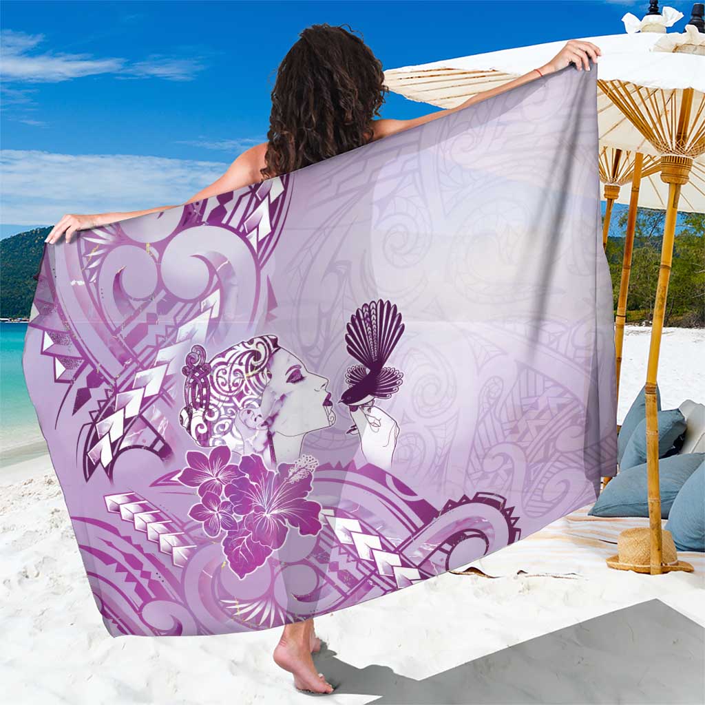 Aotearoa Maori Wahine Sarong Fantail Bird Purple Gold Marble LT05 One Size 44 x 66 inches Purple - Polynesian Pride