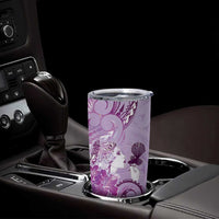 Aotearoa Maori Wahine Tumbler Cup Fantail Bird Purple Gold Marble LT05 - Polynesian Pride