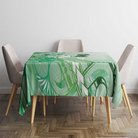 Aotearoa Maori Wahine Tablecloth Fantail Bird Green Gold Marble LT05 - Polynesian Pride