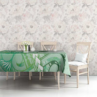 Aotearoa Maori Wahine Tablecloth Fantail Bird Green Gold Marble LT05 - Polynesian Pride