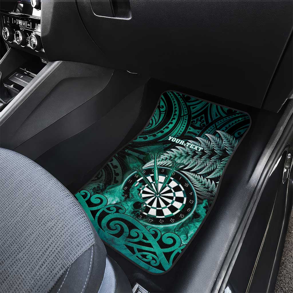 New Zealand Darts Car Mats Maori Koru Dartboard Turquoise Flame