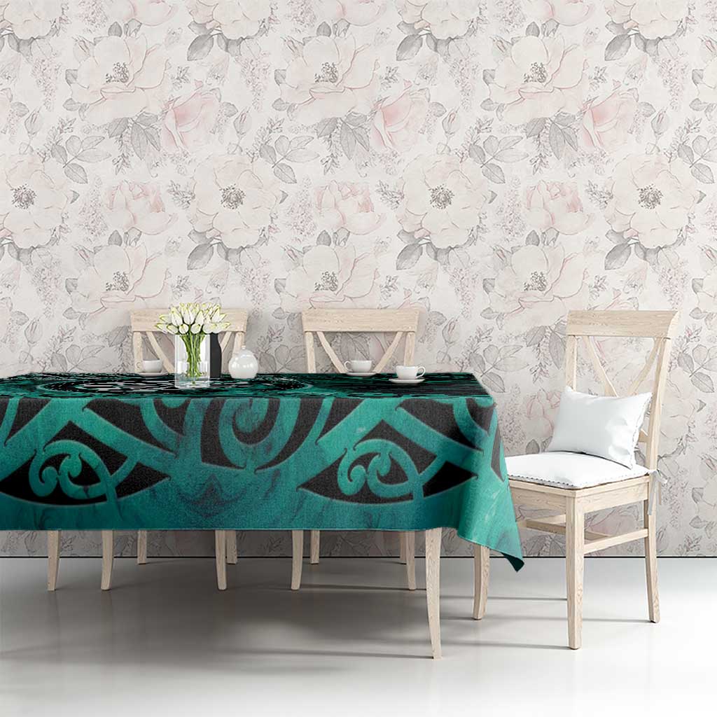 New Zealand Darts Tablecloth Maori Koru Dartboard Turquoise Flame