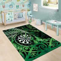 New Zealand Darts Area Rug Maori Koru Dartboard Green Flame