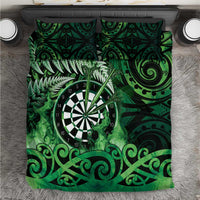 New Zealand Darts Bedding Set Maori Koru Dartboard Green Flame