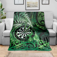 New Zealand Darts Blanket Maori Koru Dartboard Green Flame
