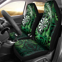 New Zealand Darts Car Seat Cover Maori Koru Dartboard Green Flame