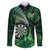 Personalised New Zealand Darts Family Matching Long Sleeve Bodycon Dress and Hawaiian Shirt Maori Koru Dartboard Green Flame