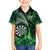 Personalised New Zealand Darts Family Matching Long Sleeve Bodycon Dress and Hawaiian Shirt Maori Koru Dartboard Green Flame