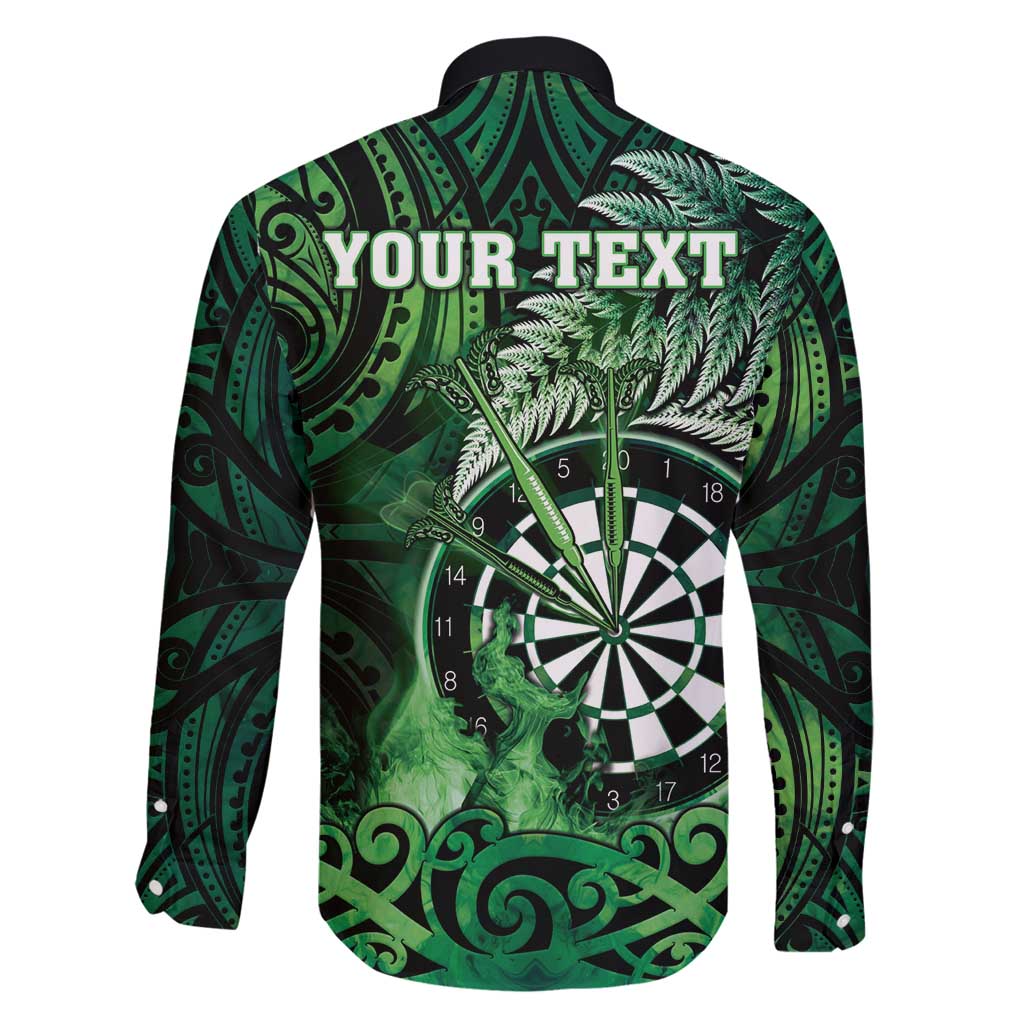 Personalised New Zealand Darts Family Matching Puletasi and Hawaiian Shirt Maori Koru Dartboard Green Flame