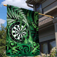 New Zealand Darts Garden Flag Maori Koru Dartboard Green Flame
