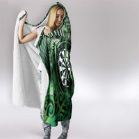 New Zealand Darts Hooded Blanket Maori Koru Dartboard Green Flame