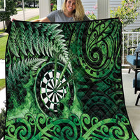 New Zealand Darts Quilt Maori Koru Dartboard Green Flame