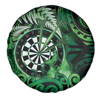 New Zealand Darts Spare Tire Cover Maori Koru Dartboard Green Flame
