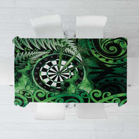New Zealand Darts Tablecloth Maori Koru Dartboard Green Flame