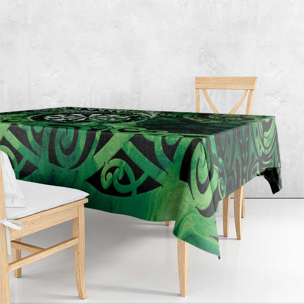 New Zealand Darts Tablecloth Maori Koru Dartboard Green Flame